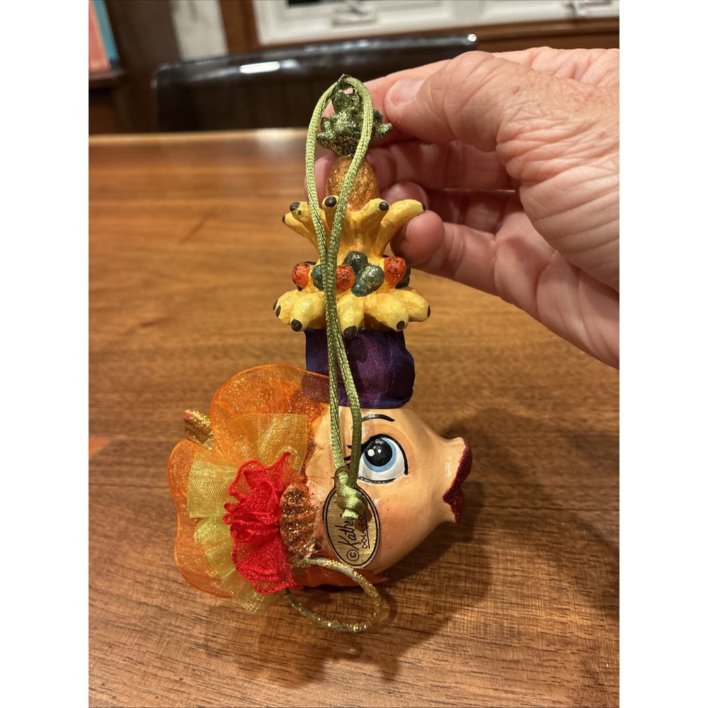 Katherines Collection Banana Fruit Head Kissy Fish Mardi Gras Ornament Carmen